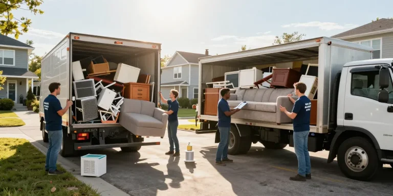 Efficient junk removal team in Vancouver clearing clutter, showcasing professional service for target Junk Removal Vancouver.