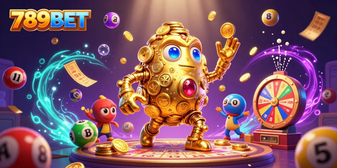 Experience the thrill of winning with 789BET's golden golem and vibrant gaming elements.