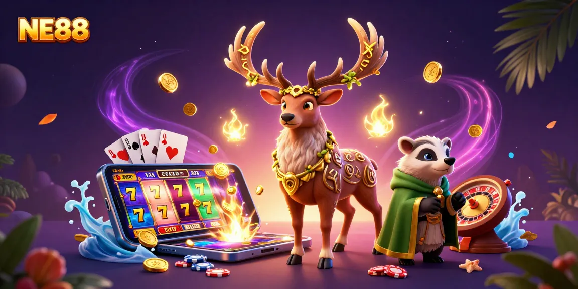 Experience the captivating NE88 slot adventure with dazzling characters and exciting game elements.
