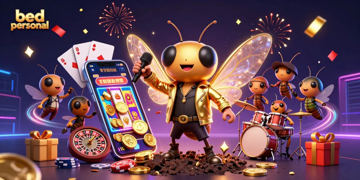 Spin to win with bed personal as a 3D rock star celebrates in a vibrant gaming scene.