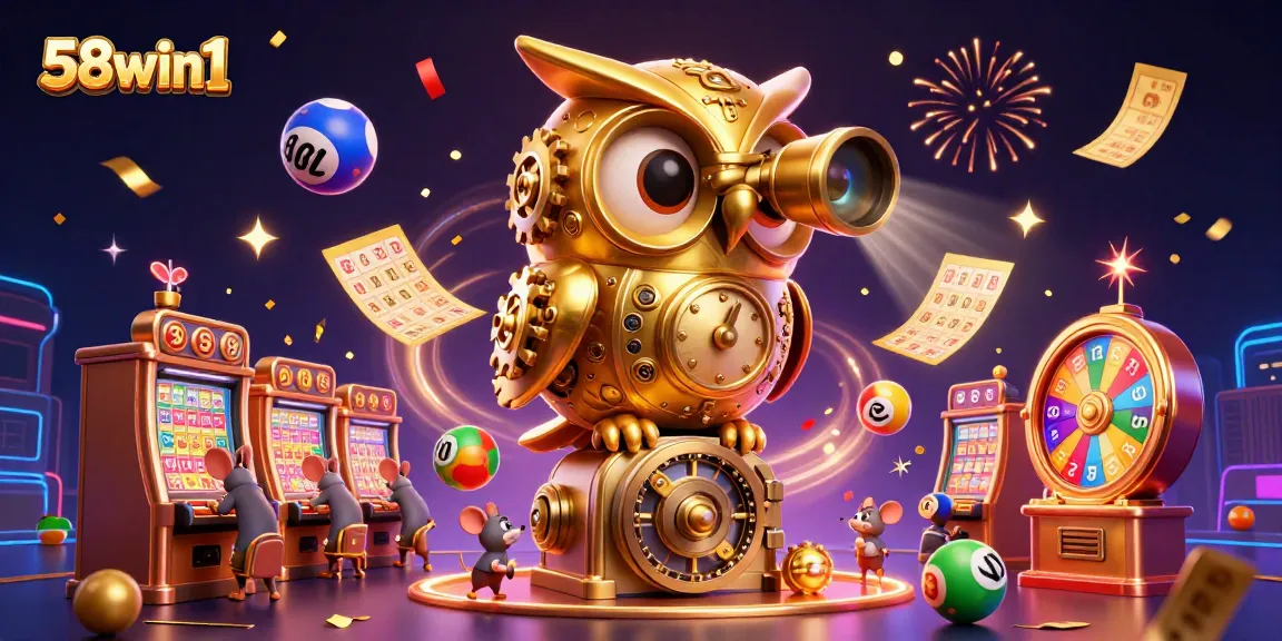 Engage in thrilling gameplay at 58win1 with a vibrant 3D casino scene bursting with color and excitement.