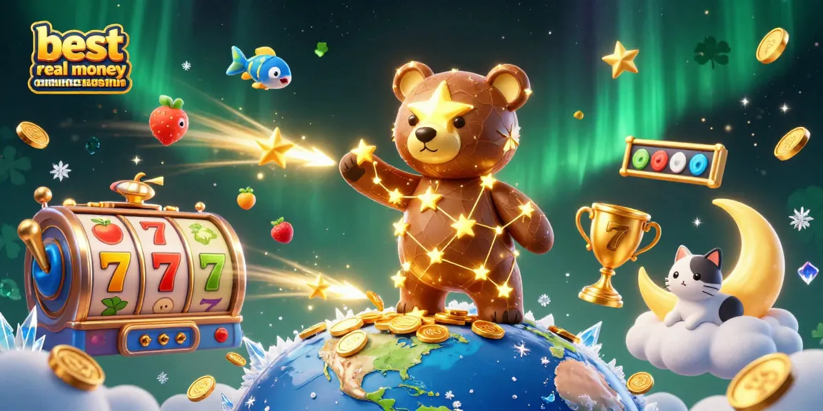 Experience the excitement of the best real money online casino Australia with a vibrant 3D illustration showcasing cheerful characters and gaming elements.