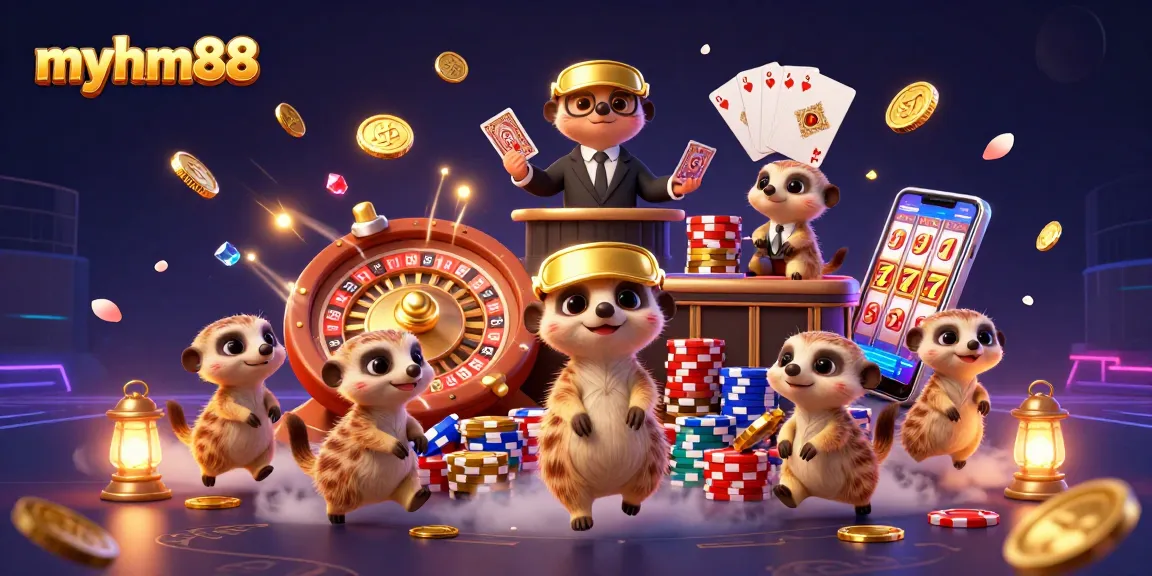 Experience the thrill of myhm88 with lively meerkats running a captivating casino.