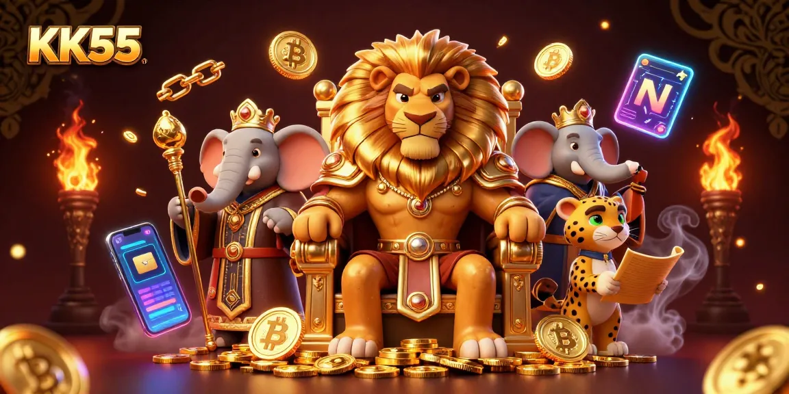 Experience the excitement of KK55 with a dynamic 3D portrayal of thrilling casino adventures.