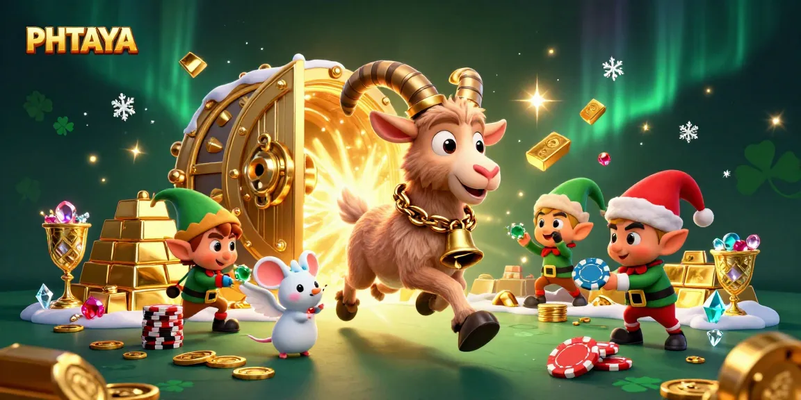 PHTAYA offers a vibrant casino scene with Krampus and playful characters engaging in thrilling games of chance.