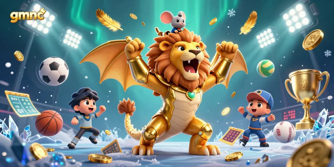 Join the action in gmnc's dynamic casino scene with a roaring chimera and sports elements.