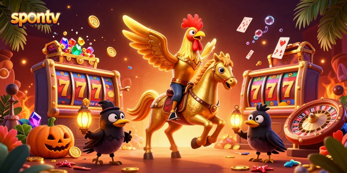 Experience the thrilling world of gaming as the golden rooster and his crow companions celebrate spontaneous wins at the vibrant spontv casino.