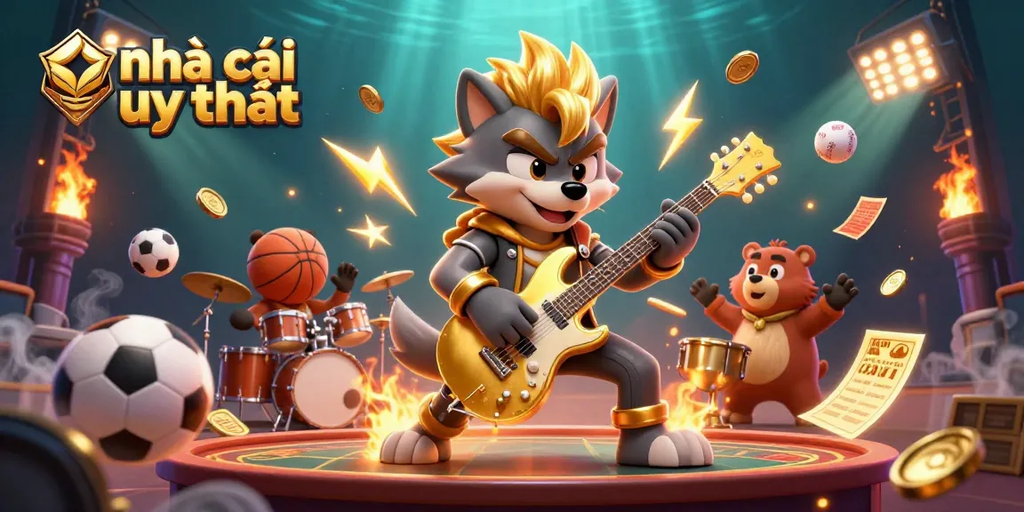 Engaging illustration showcasing nhà cái uy tín with vibrant gaming elements and lively characters.