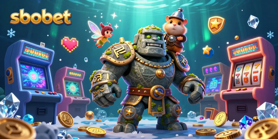 Experience sbobet betting excitement with a 3D illustration featuring lively characters and casino elements