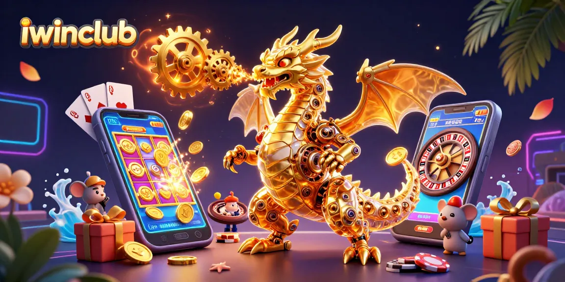 Experience thrilling adventures at iwinclub with an engaging golden dragon and energetic game elements!