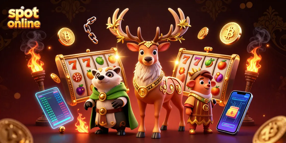 Spin to win with slot online games, featuring vibrant characters and dynamic casino elements.