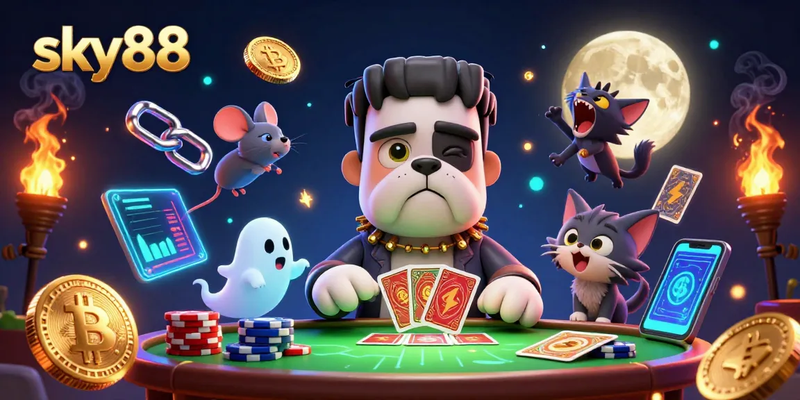sky88: Engage in intense card games with a Frankenstein bulldog and ghostly elements