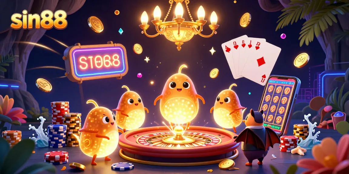 Experience thrilling gameplay with sin88's cave casino, showcasing glowworms and casino elements.
