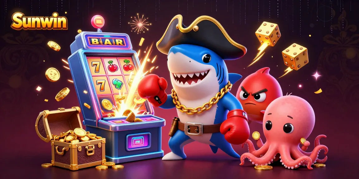 Experience the exciting Sunwin casino with vibrant characters, dynamic games, and a jackpot theme.