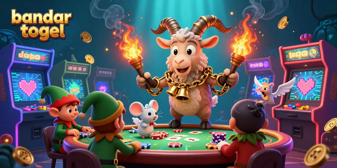 Engage in bandar togel action with Krampus overseeing a festive casino chaos, while angels and gremlins interact.