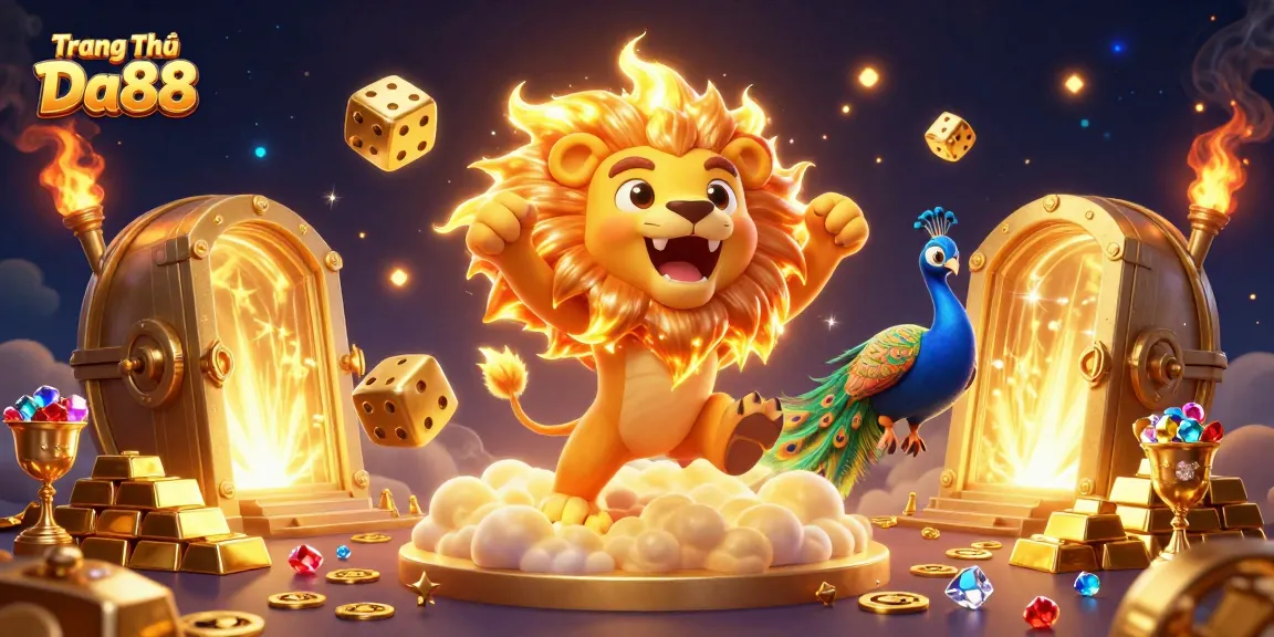 Experience the excitement of Trang Chủ Da88 with vibrant 3D casino art featuring dazzling elements.