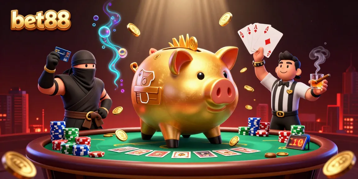 Engage with bet88 in a vibrant 3D casino scene featuring an action-packed poker showdown.