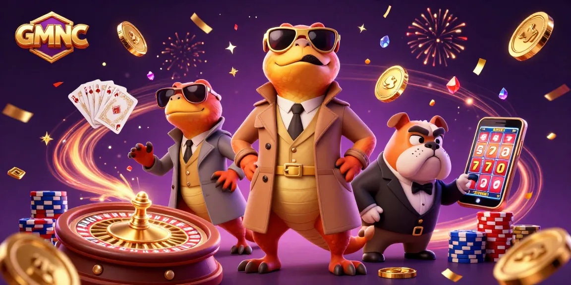 Witness GMNC's three raptors in disguise enter a casino, surrounded by dazzling chips and coins.