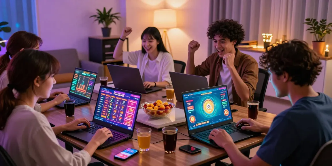 Engaged players enjoying togel games on ULARTOTO platform during a lively gaming session.