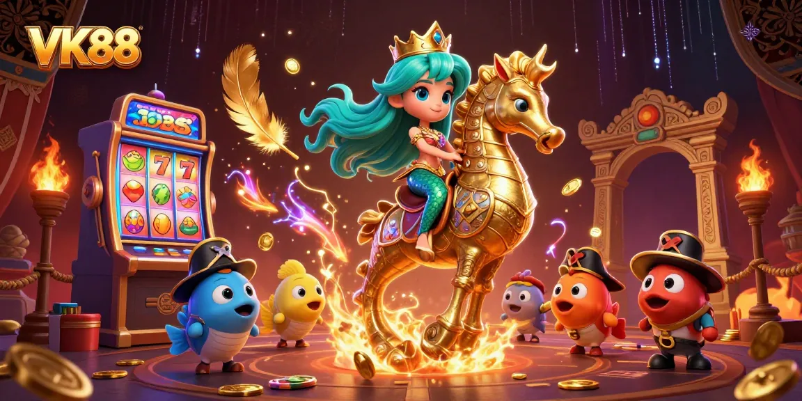 Experience thrilling gameplay at VK88 with vibrant slot machines and captivating mermaid adventure.