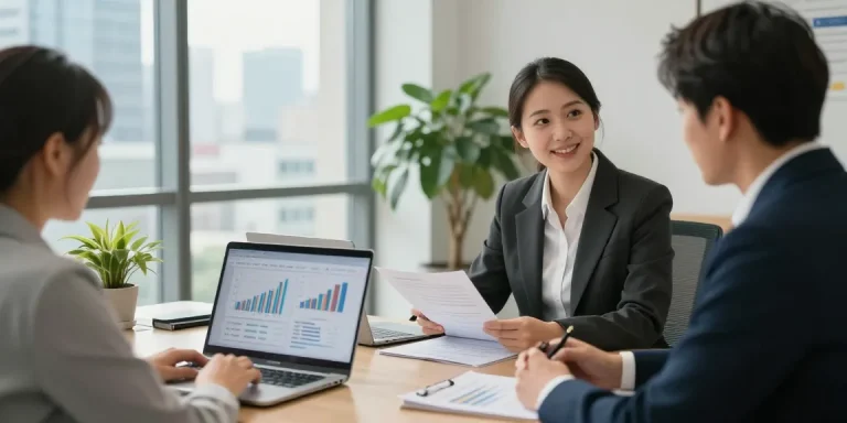 Financial advisor Hampton Roads VA meeting with clients, discussing personalized financial strategies in a modern office.