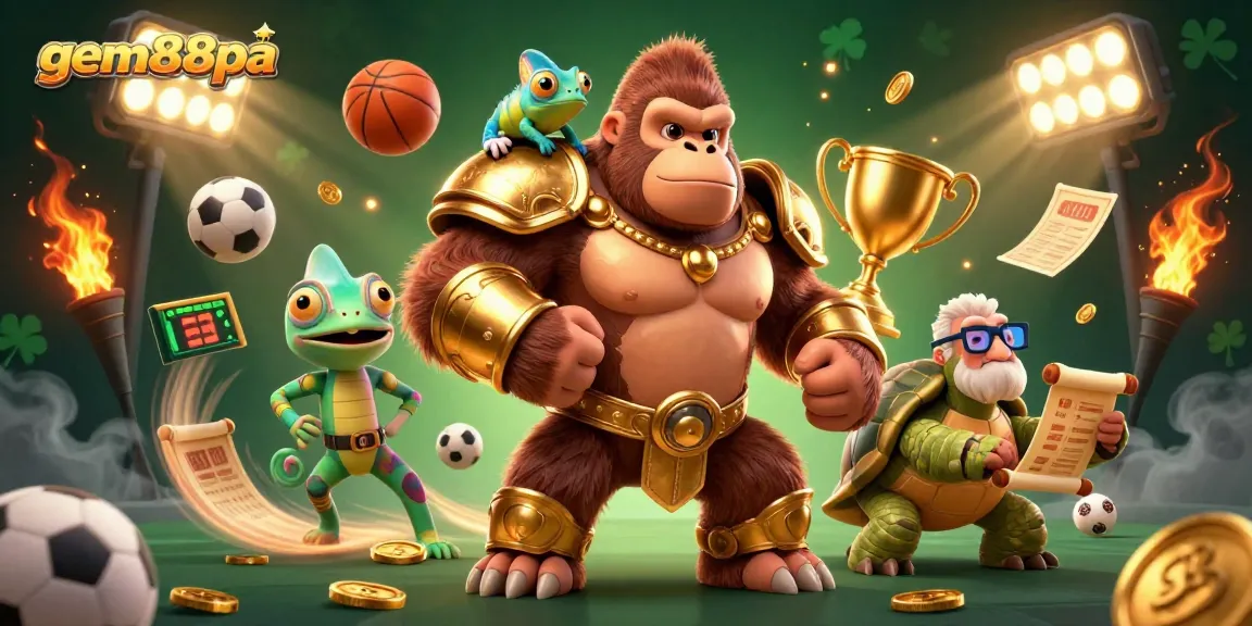 Experience thrilling sports betting action with gem88pa showcasing vibrant characters in a dynamic casino setting.