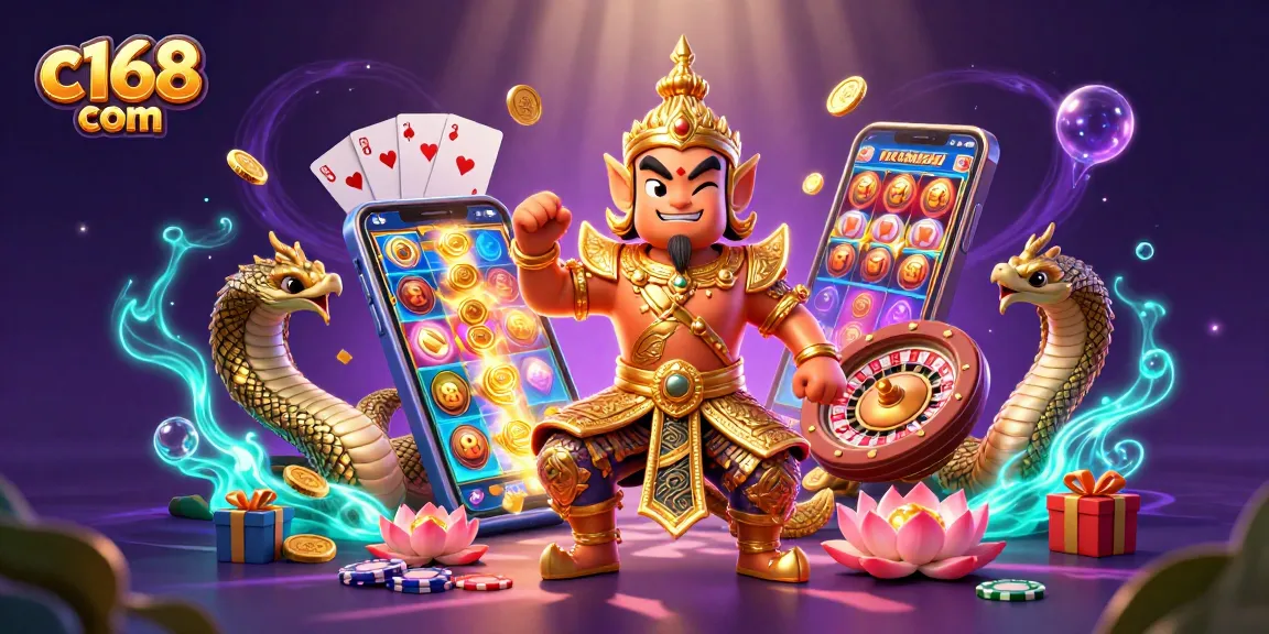 Experience thrilling games at c168 com with vibrant slot reels and golden action.
