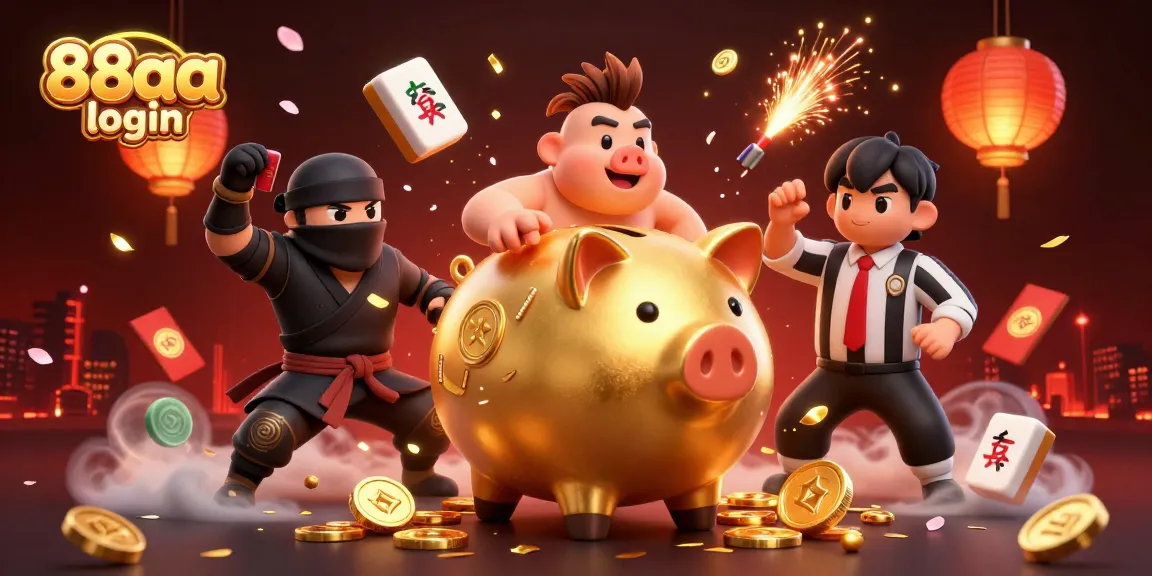 Experience thrilling action in 88aa login with a piggy bank sumo wrestler and dynamic casino elements.
