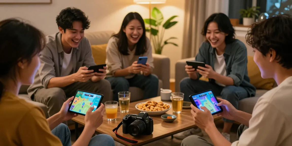 Exciting online game experience with friends enjoying 3 Patti Blue in a cozy living room setting, conveying fun and engagement.
