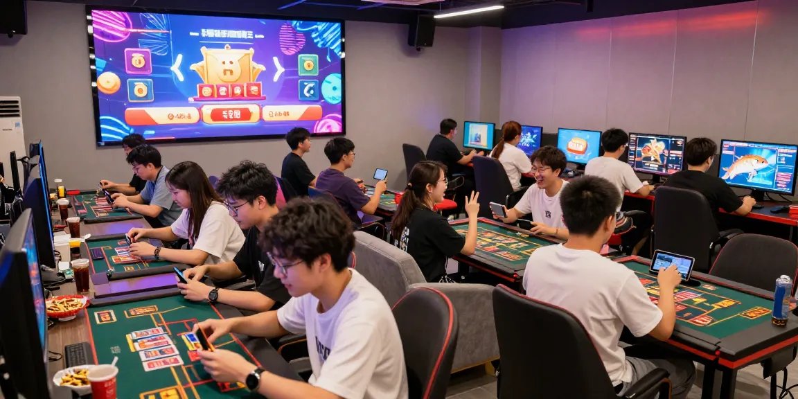 Players enjoying engaging earning games in a lively gaming lounge with vibrant rewards.