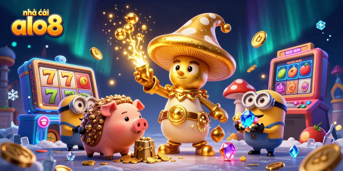 Engage with the games at nhà cái alo8 featuring a magical casino scene full of treasures and excitement.