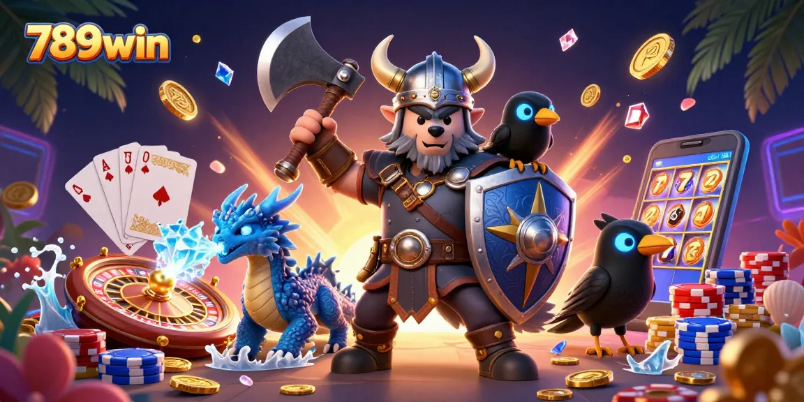 Experience the thrills of 789win with dynamic gaming elements in a vibrant casino scenario.