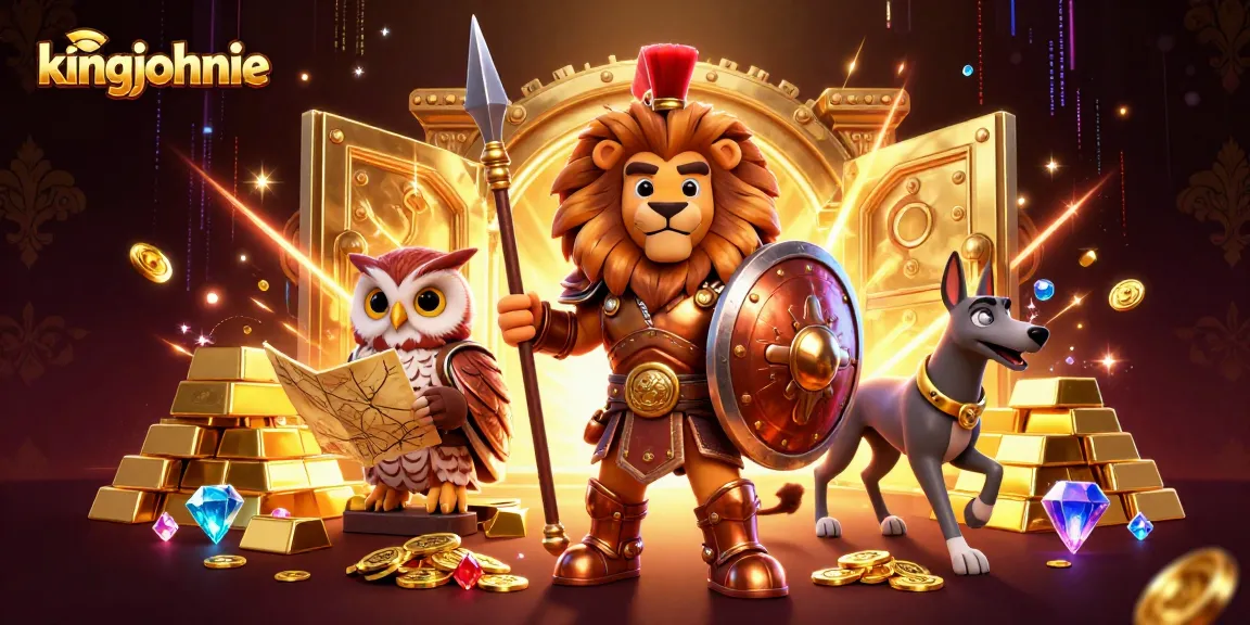 Engage with kingjohnnie's thrilling casino scene featuring unique characters and vibrant game elements.