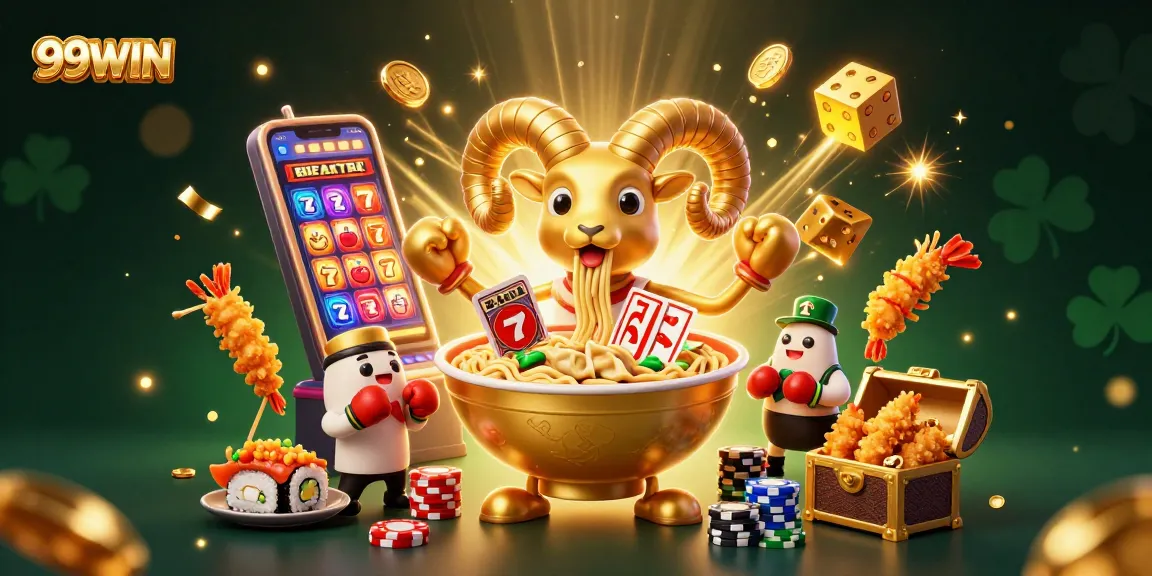 Experience thrilling wins at 99WIN with a vibrant 3D casino illustration showcasing dynamic gaming elements.