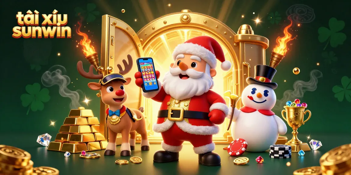 Experience thrilling tài xỉu sunwin action with Santa and his reindeer in a vibrant casino!