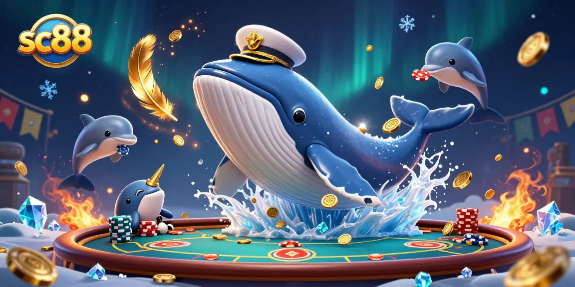 Play thrilling poker while exploring sc88's vibrant casino under a northern lights backdrop.