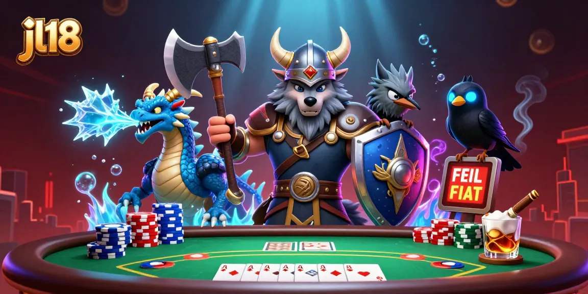 Experience thrilling action at jl18 with a Viking wolf warrior, fierce dragon, and the ultimate poker showdown.